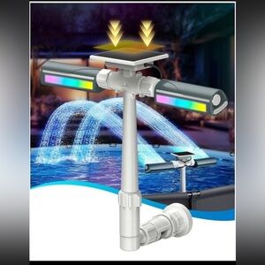 Solar Pool Fountain with 8-Color 6-Mode RGBIC LED Lights